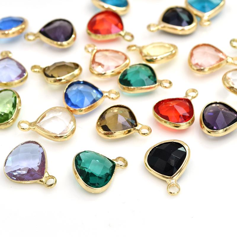 Color-Preserving Rare Earth Glass Copper Teardrop Pendant for DIY Jewelry