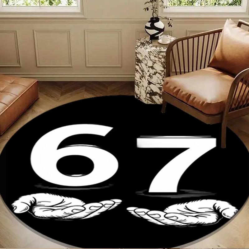 Unicorn Celebration Number 67 Round mat, Anti-slip Circle Carpet Chair rug For livingroom,Bedroom, doormat home decor Gift Christmas Gifts