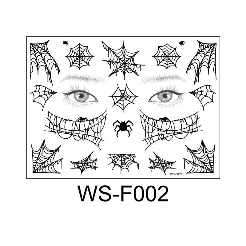 Cross Border Exclusive Halloween Spider Series Tattoo Stickers Ghost Party Makeup Waterproof Dark 125x170mm