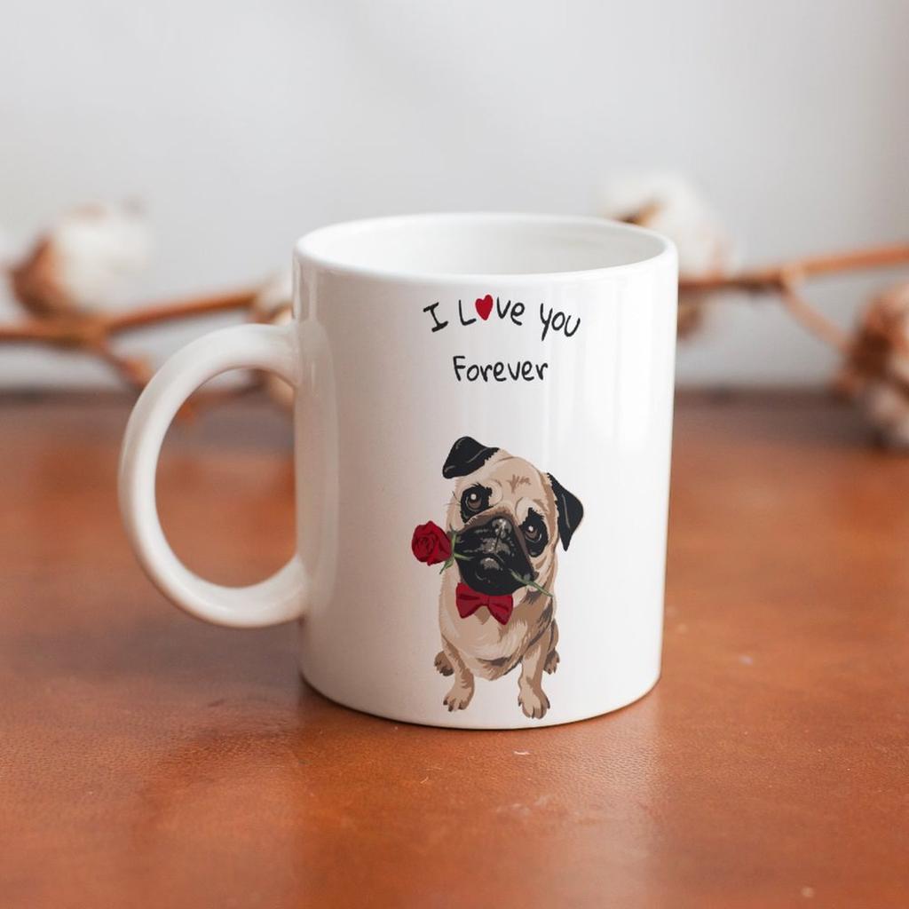 1 Packung 11oz Weiße Keramiktasse beidseitig bedruckt Kunstwerk-Anzeige Zuverlässige Kaffeetasse Perfekt für den Heim- und Bürogebrauch