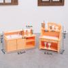 1 Set Dollhouse Kitchen Furniture Kit 1:12 Scale Sink Cabinet With Wine Glasses Dollhouse Accessory For Kids Pretend Play
