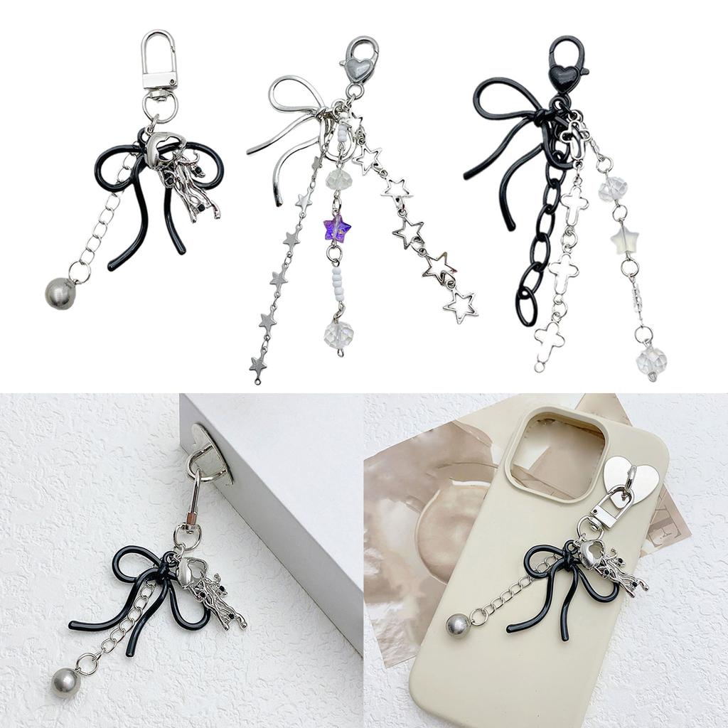 Elegant Jellyfish/Star/Crucifix Bowknot Bag Charm Fashionable Butterfly Knot Keychain Accessory for Women and Girls