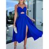 BITCED Women's Fashion Summer Spring Solid Color Print V-Neck Sleeveless Casual Dresses