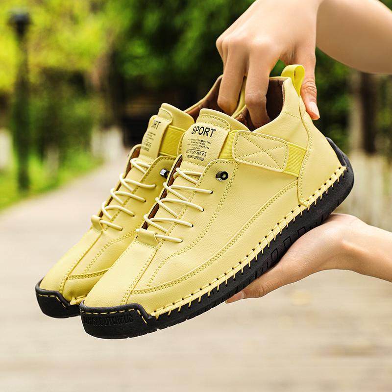 

Мода Новая Мода Кроссовки Ручной Работы Кожа Женская Обувь Средний Верх Женские Повседневные Балетки Обувь Слипоны Лоферы Zapatillas De Mujer 44 жёлтый