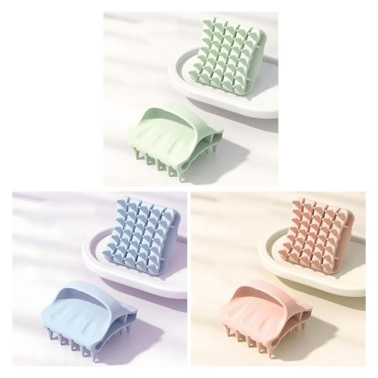 Brosse de Massage pour Shampooing Poils Doux en Silicone Soulage le Mal de Tête Pellicules Brosse de Lavage des Cheveux Outil de Massage Capillaire