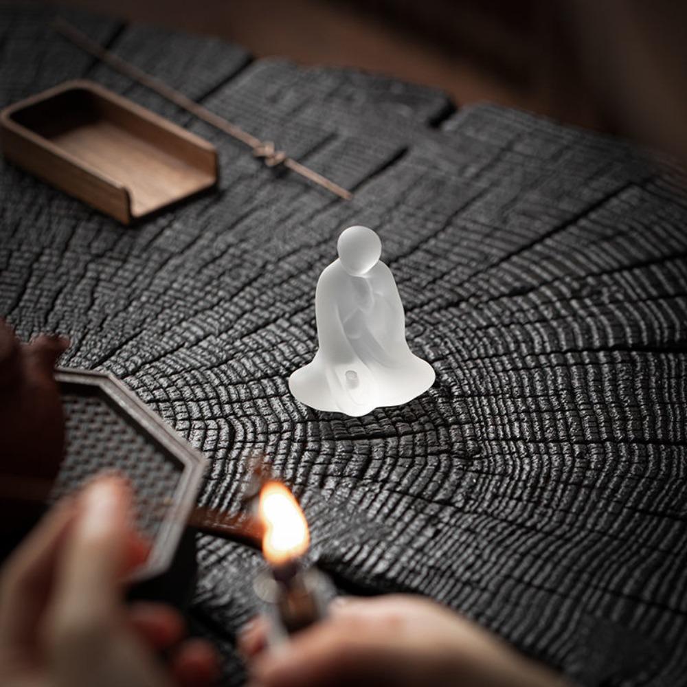 Finely Carved Tea Ceremony Ornaments Transparent Crystal Ornament Living Room