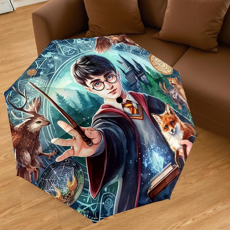 1PC Harry Potter Magic Umbrella-8-Rib Reinforced, Automatic Open, Lightweight & Durable, Cute Fashion Accessory for Outdoor, D2700