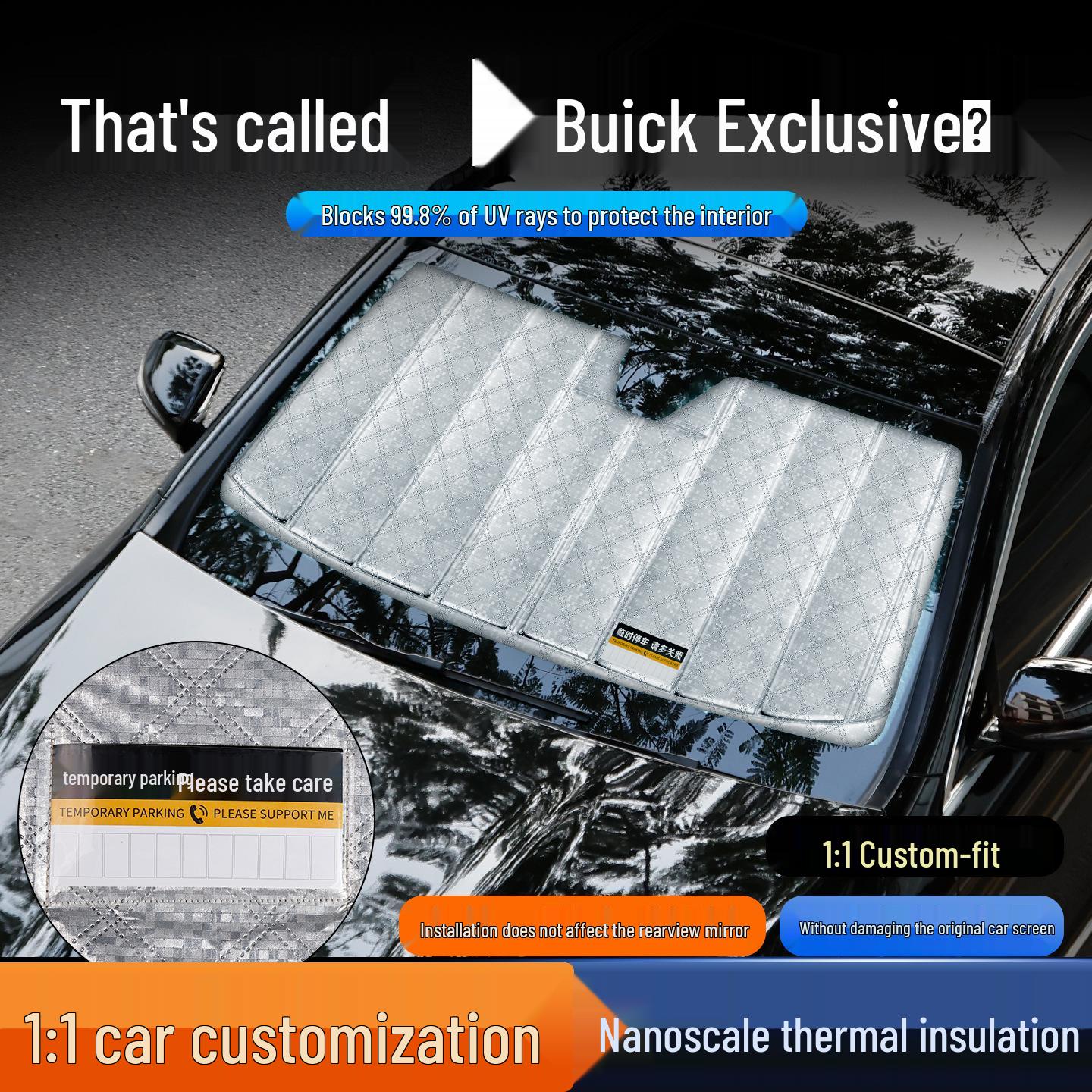 Graphene Multi-Layer Thickened Sun Shade for All Buick Windshields Envision