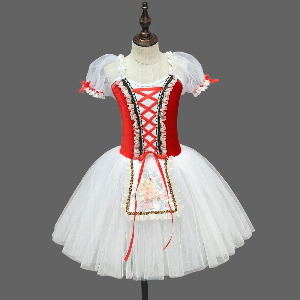 Fustă de balet pentru copii, Fustă de dans pentru fete, Program de dans Campus, Costum de balerină, Scenă, Costum pentru spectacol colectiv (Red,150) roșu