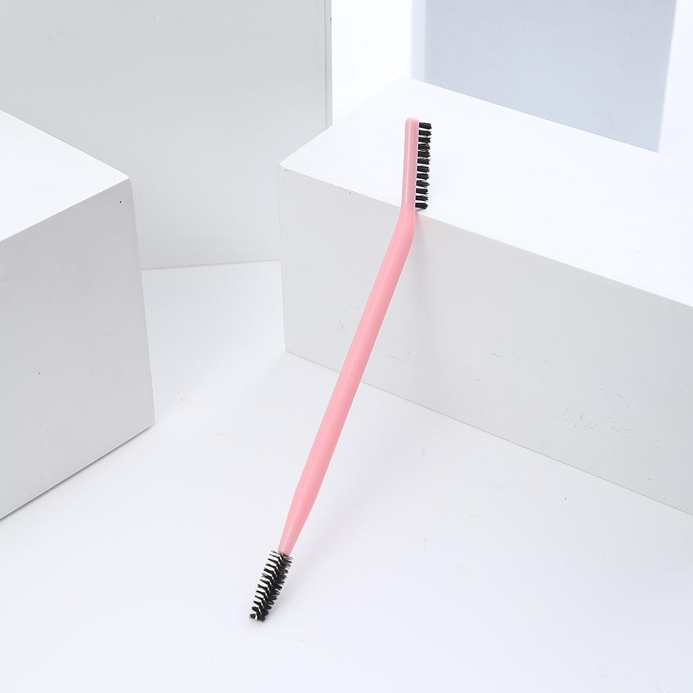 1 Stück Weiß/Schwarz Wimpernzange & Augenbrauenbürste, Biegsame Mehrzweck-Doppelseitige Make-up-Bürste Mit Ergonomischem Griff, Augenbrauenbürste