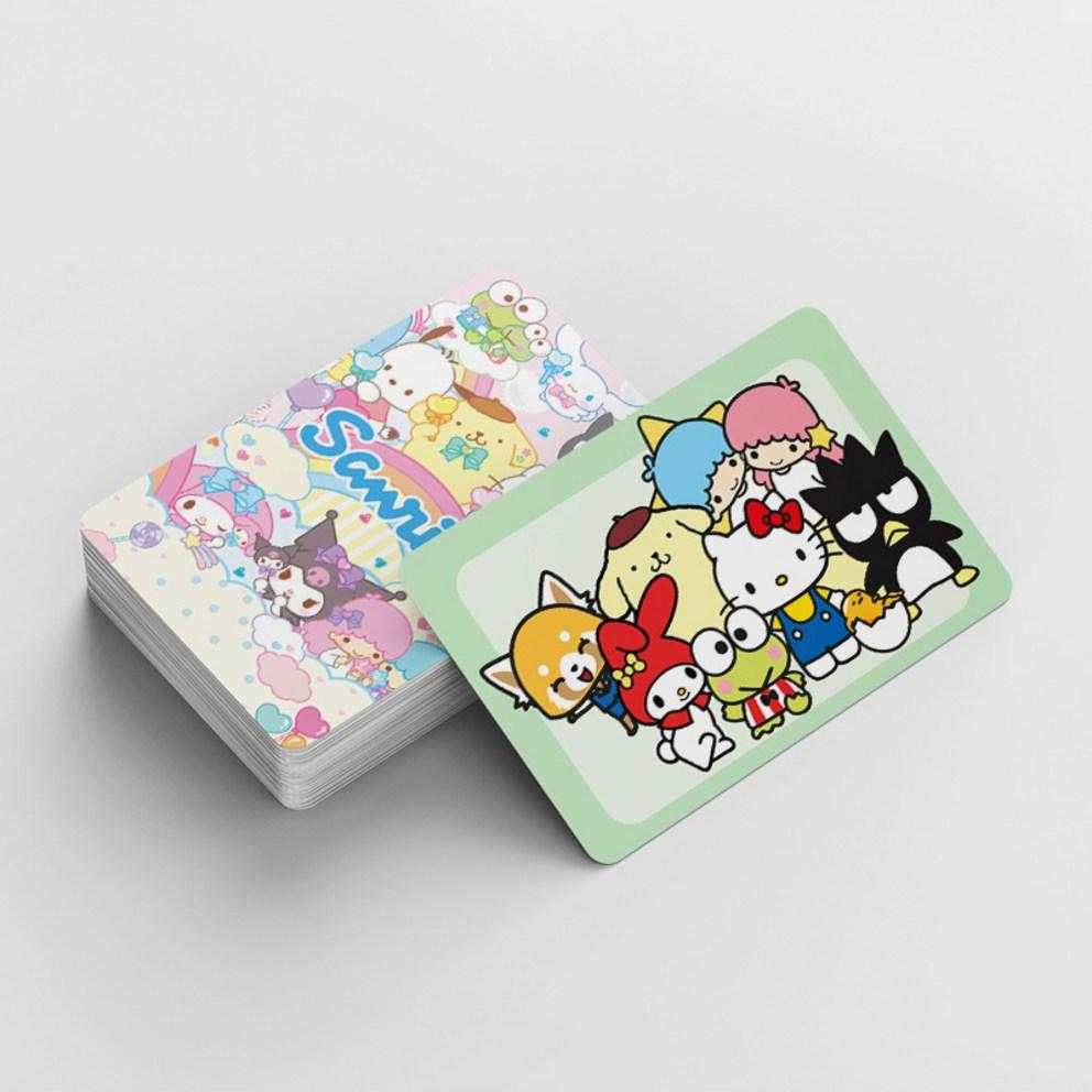 Sanrio Photocard Goods LOMO Illustration Photocard 60pcs + Mini Sticker 32pcs, Party, 1ea