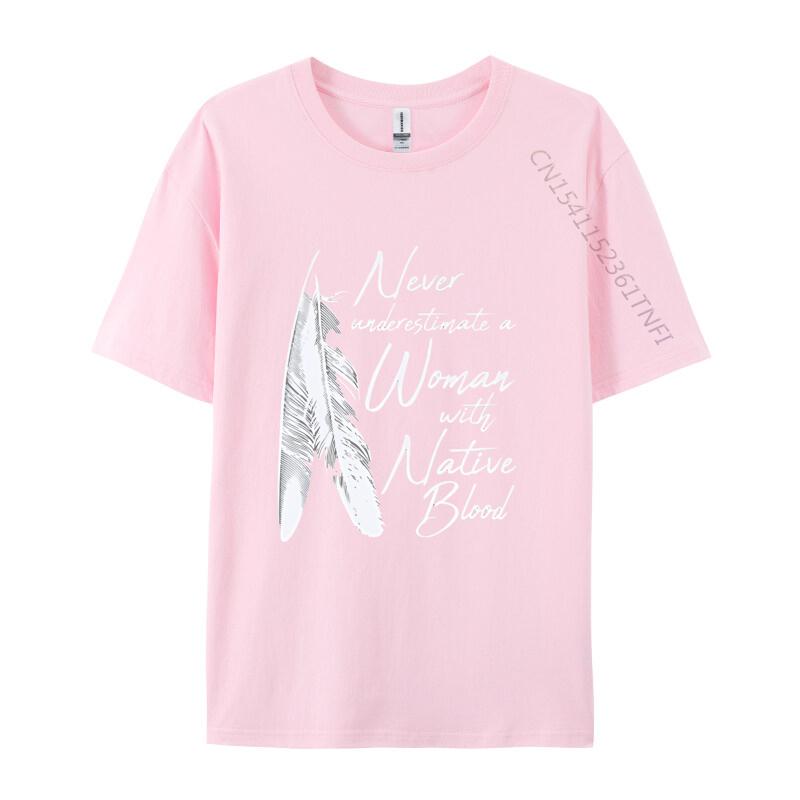 Native American A Woman With Native TShirt Cotton Men T Shirt Leisure T Shirts Casual On Sale Aesthetic Tshirt