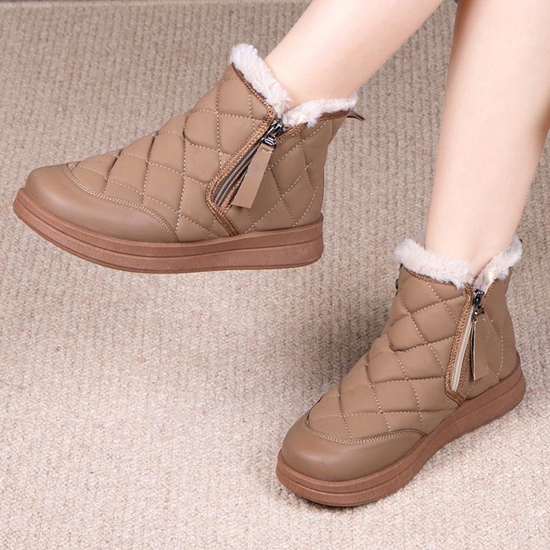Snow Boots 2025 Winter New Fleece Thickened Women's Cotton Shoes Warm and Non-slip Cotton Boots