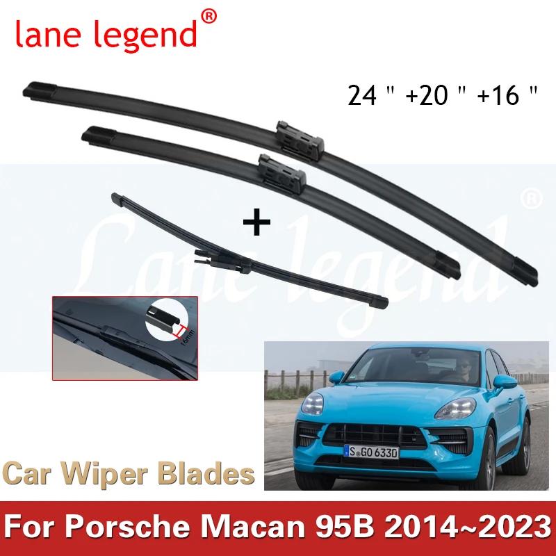 

For Porsche Macan 95B 2014~2023 Front Rear Wiper Blades Window Windshield Windscreen Brushes Cutter Cleaning Washers Accessories Front Rear 3pcs