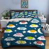 Ensemble de literie coloré Chats dormant sur les nuages Pour enfants Cadeau de luxe Ensemble de couette 3 pièces Impression numérique Doux Confortable Respirant