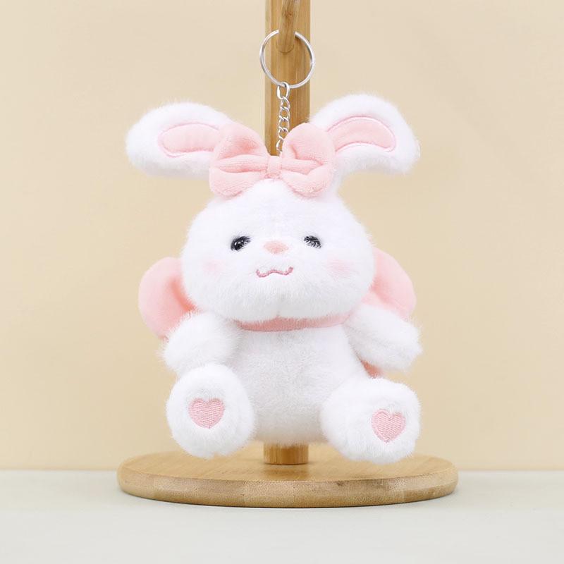 Adorable Plush Bunny Keychain With Bow Cute Rabbit Doll Bag Charm Soft Toy 17cm