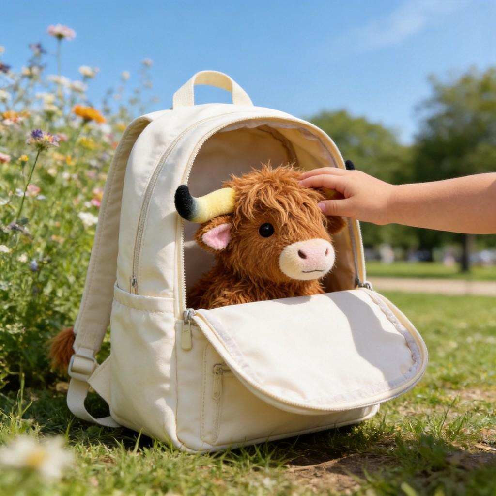 Highland Cow Plush Toy With Butterfly Bow For Kids And Collectors