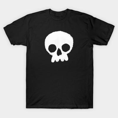 Asian Size Cotton Unisex Tshirt Print T-shirt Simple Skull T-shirt No-Cut Print Regular Fit