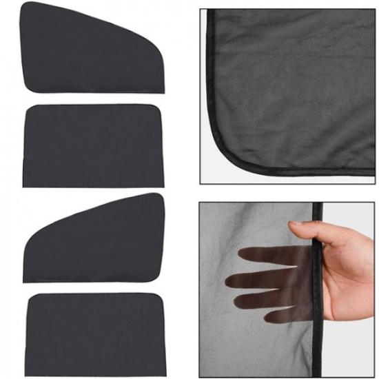 

4X Magnetic Car Side Window Sun Cover Shade Mesh Shield UV Protection Black Dark