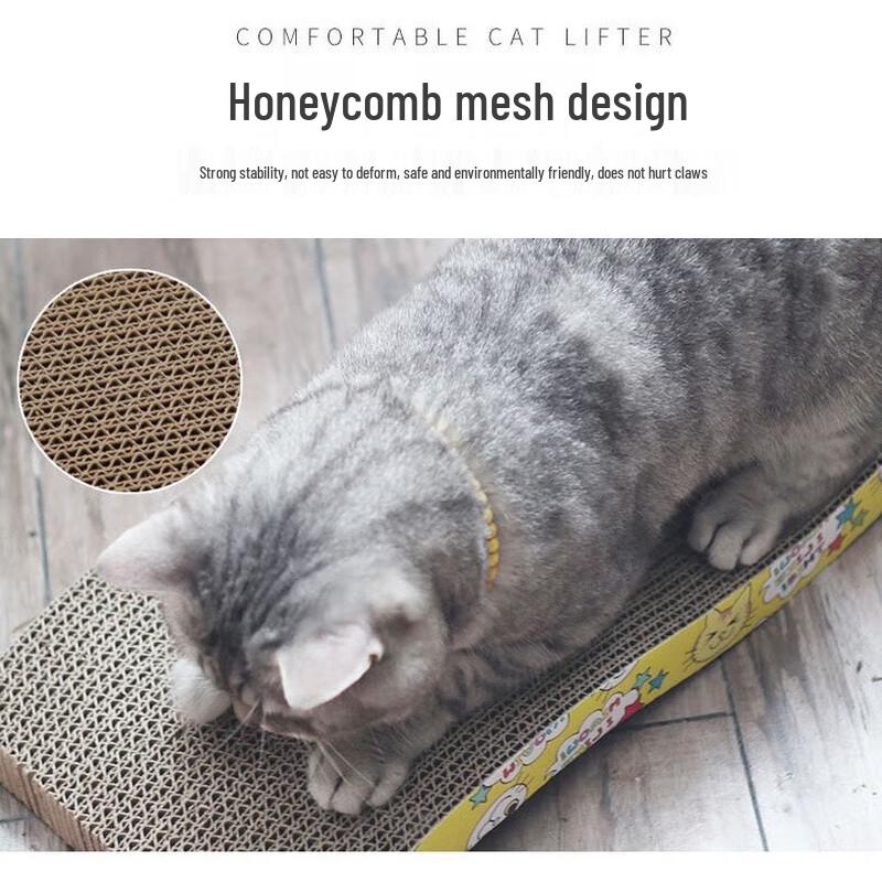 Fengge Tu Corrugated Cat Scratch Board & Bed with Catnip