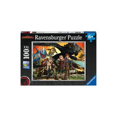 R109180 Jak wytresować smoka Dragon Friends XXL 100 elementów, różne kolory Puzzle, gry dla dzieci, zabawki edukacyjne