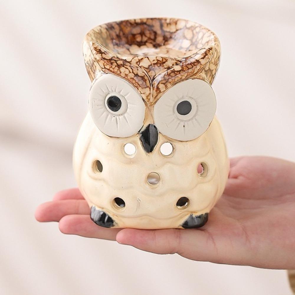 Ceramic Incense Candle Stove Relaxing Essence Stove Non-Toxic Owl Aromatherapy Stove Yoga Studio