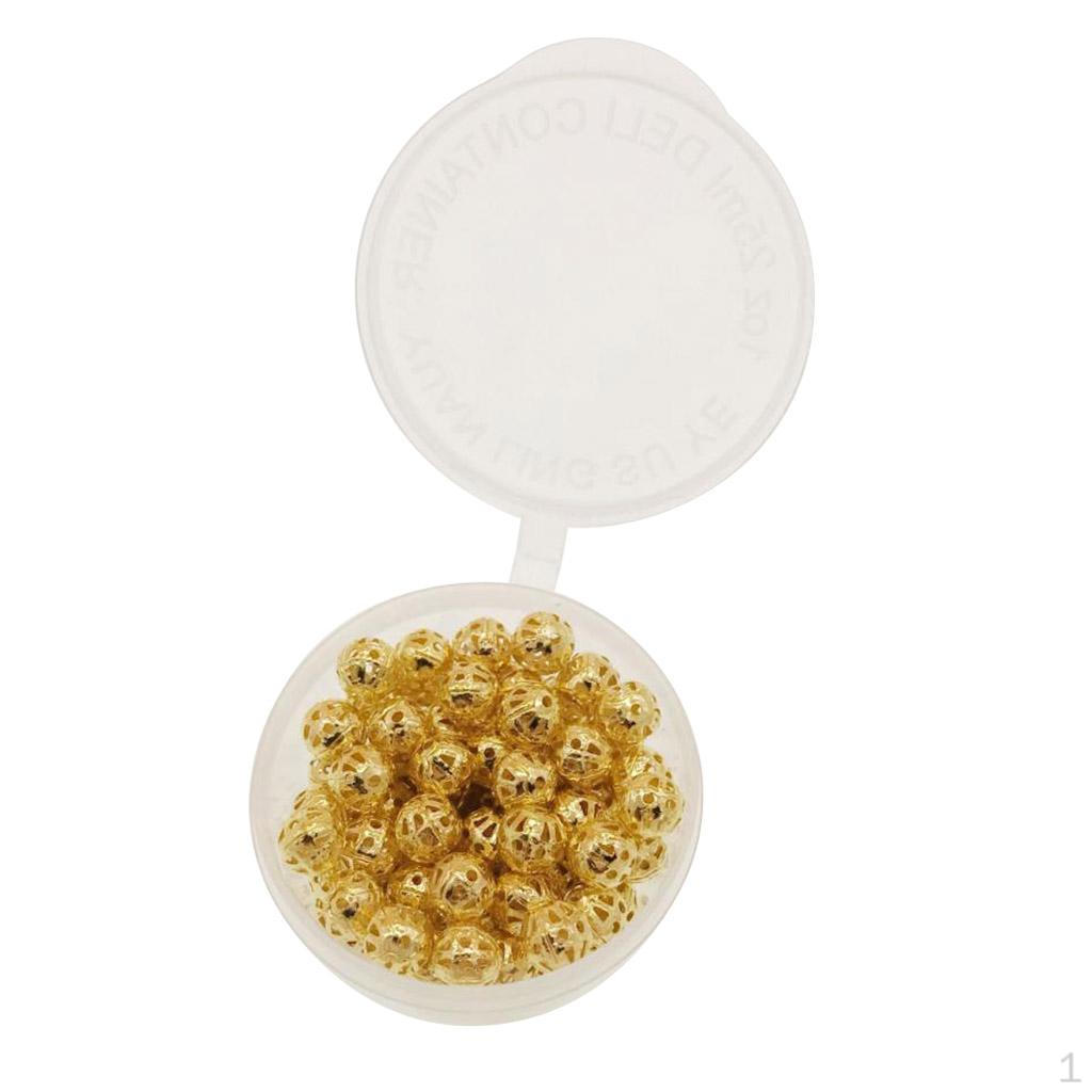 280 Pack 6mm /Golden Loose Round Filigree Spacer Beads Charms for Jewelry Making and Crafting