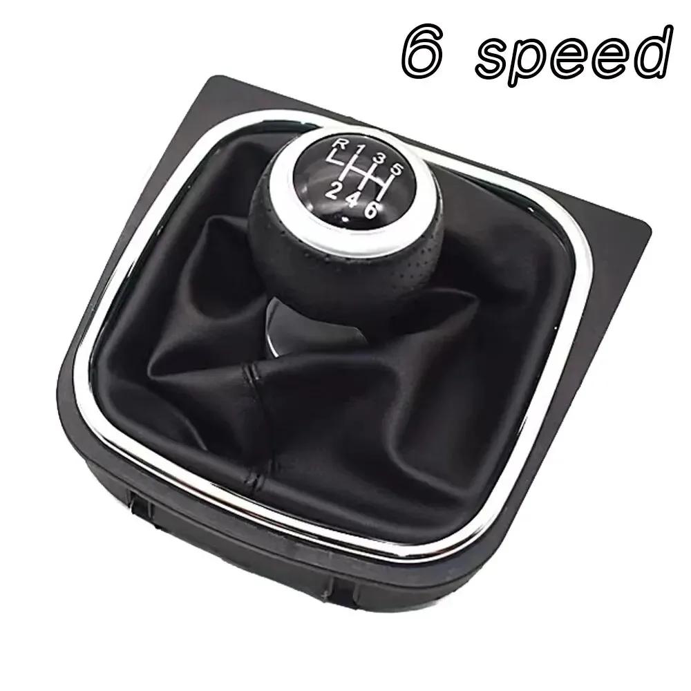 New OE Style High Quality 5 6 Speed Manual Gear Shift Knob With Boot Cover Complete Set For VW Golf Jetta MK6 MK5 Rabbit Models