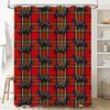 Scottish Terrier Pattern Shower Curtain Waterproof Fabric for Bathrooms Decorations Red Plaid Design Dog Print Size: 69 x 70 inc