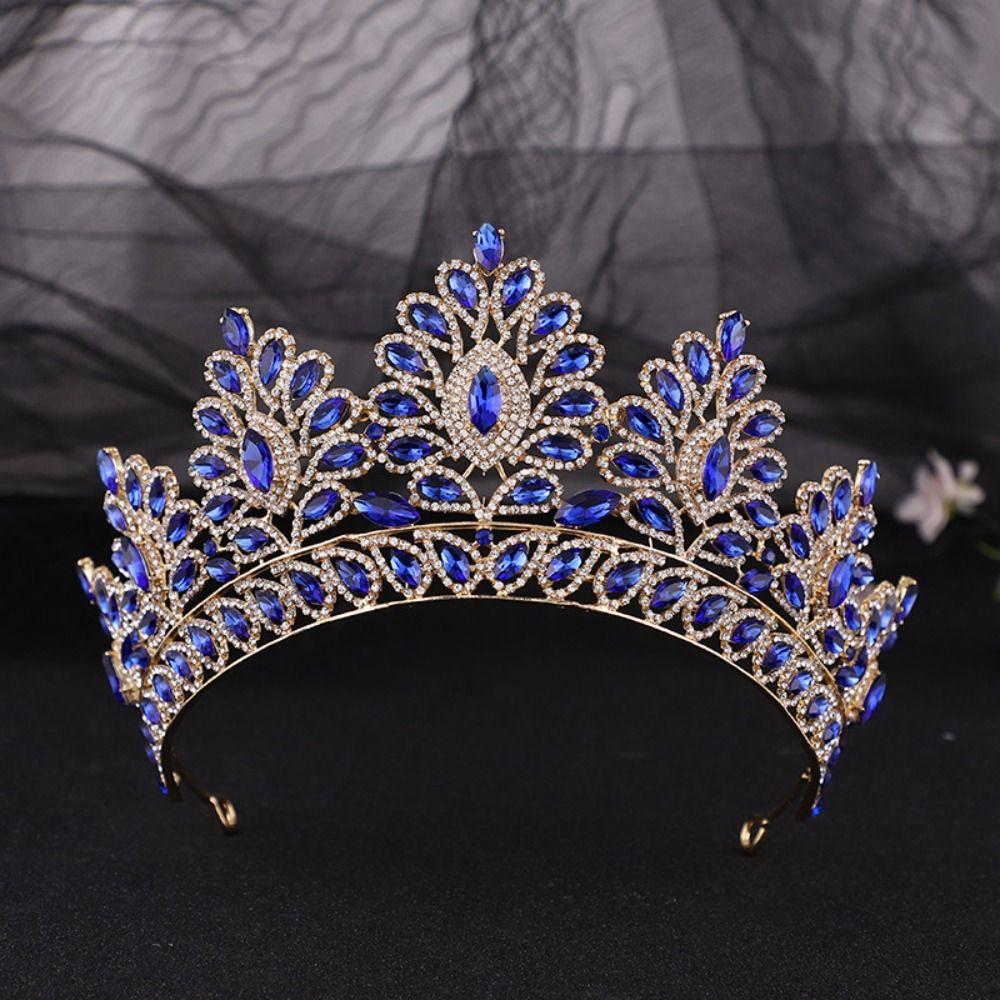 Elegant Baroque Queen Tiaras Luxury Bridal Headwear Rhinestone Pageant Diadem  Themed Parties
