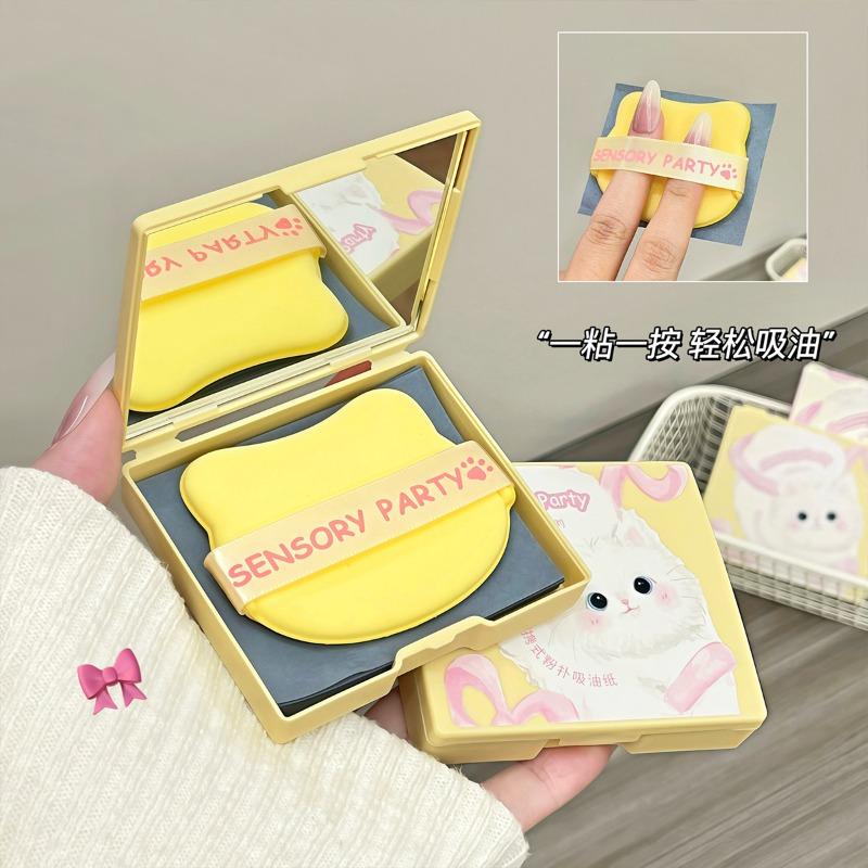 Portable Blotting Paper With Mirror Cute Oil Control For Summer Oily Skin