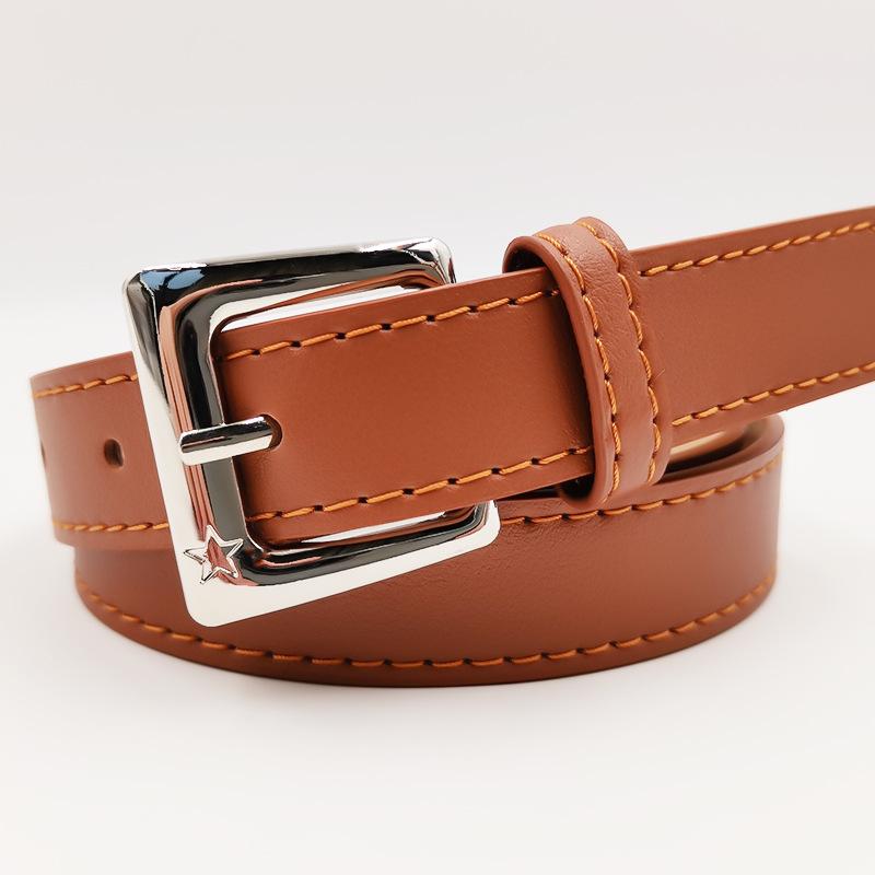 Korean Women's Casual Pu Belt Fashionable Style Student Jeans Belt Dress Decorative Belt