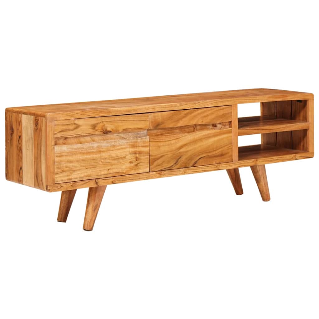 TV Cabinet with Shelf Brown 110 X 30 X 40 Cm Solid Acacia Wood