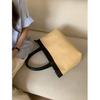 Luxury Design Straw Woven Tote Bags For Women Large Capacity Shoulder Beach Bag Pure Color Summer New Big Shopping Handbag 2024