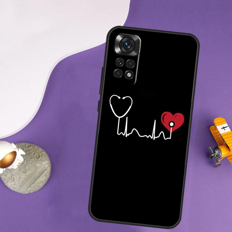 

Nurse Heartbeat Case For Xiaomi Redmi Note 13 Pro 14 12 9 10 11 Pro 10S 11S 12S Redmi 14C 13C 10C 12C Cover Redmi 12C