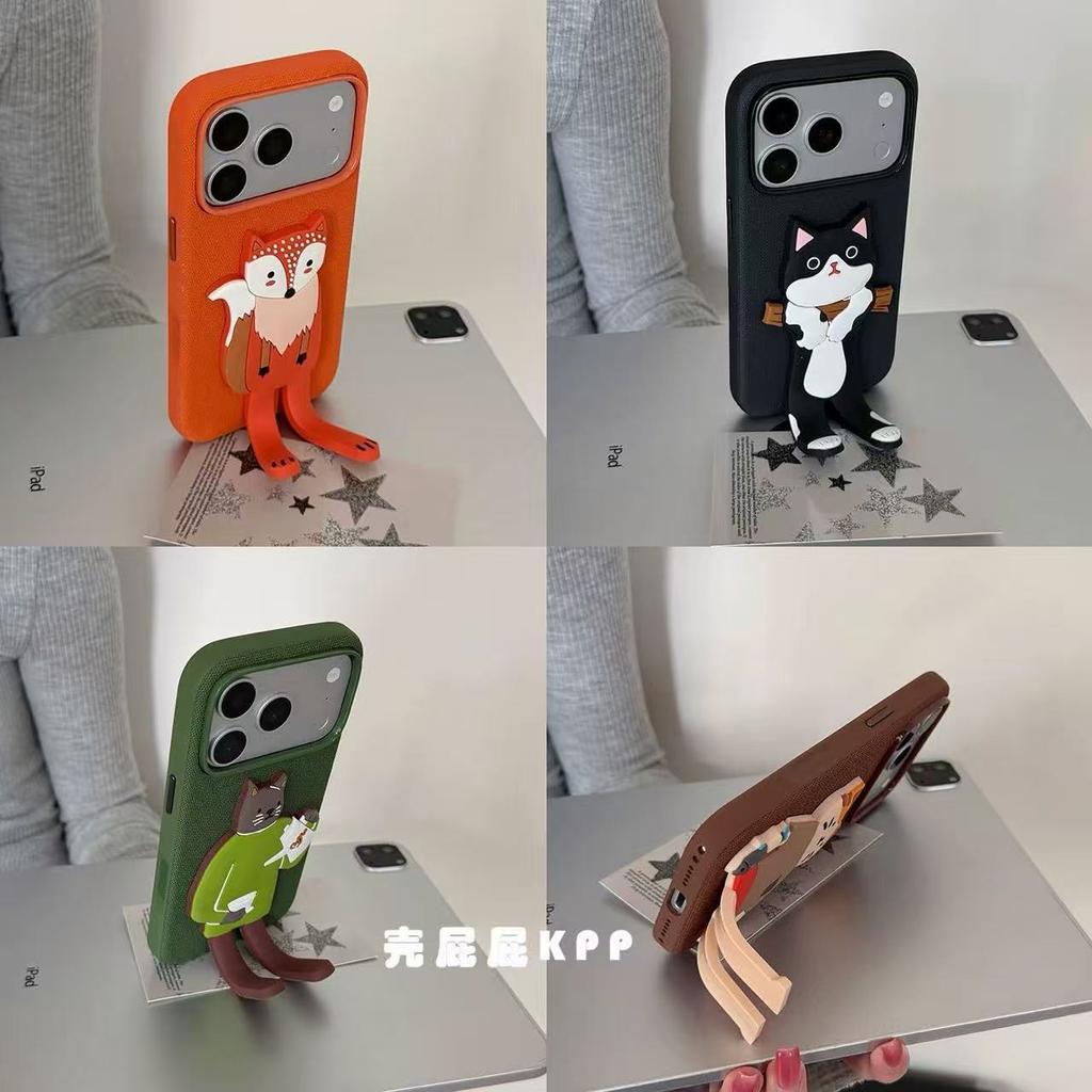 Cute Three-dimensional Cartoon Doll Holder Ins15 for iPhone17promax Apple 16 Mobile Phone Case 15pro
