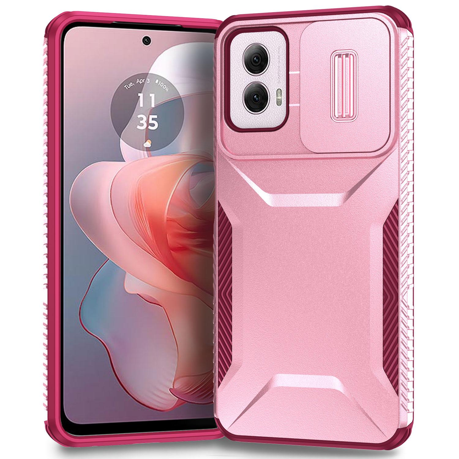 

For Motorola Moto G Power (2024) Case Slide Lens Window TPU+PC Phone Cover Anti-Fall Protection C