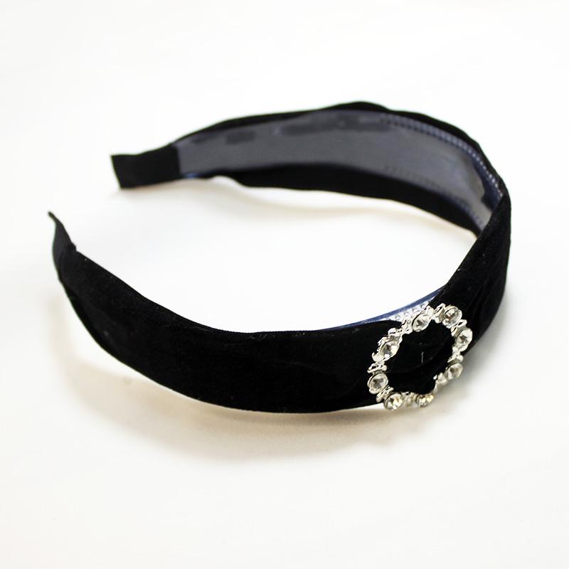 Lystrfac  New Velvet Rhinestone Bow Hairband Vintage Knot Women Headband Girls Fashion Hair Hoop Bezel Female Accessories