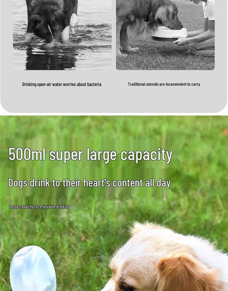 Skládací přenosný dávkovač vody pro psy na cestování venku