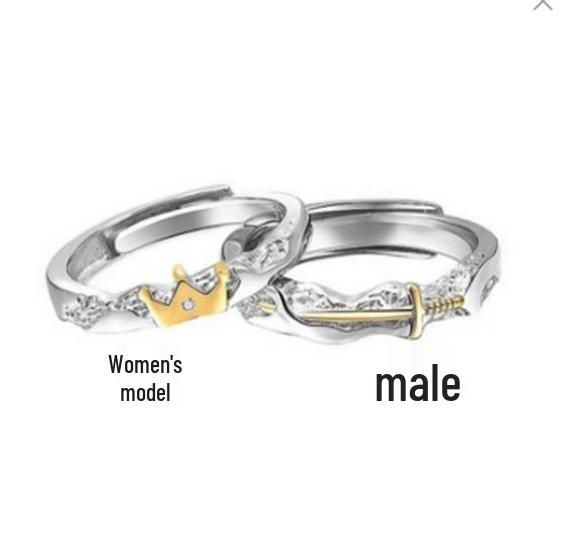Princess and Knight S925 Sterling Silver Commemorative Couple Rings for Men and Women - Fashionable Qixi Festival Gift