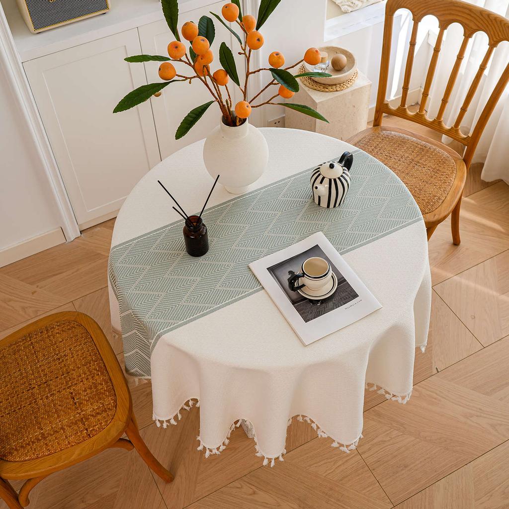Imitation Cotton And Linen Fabric Tablecloth Simple Modern High-End Dining Table Cloth Coffee Table Cloth Round Table Cloth Long Tablecloth Cover