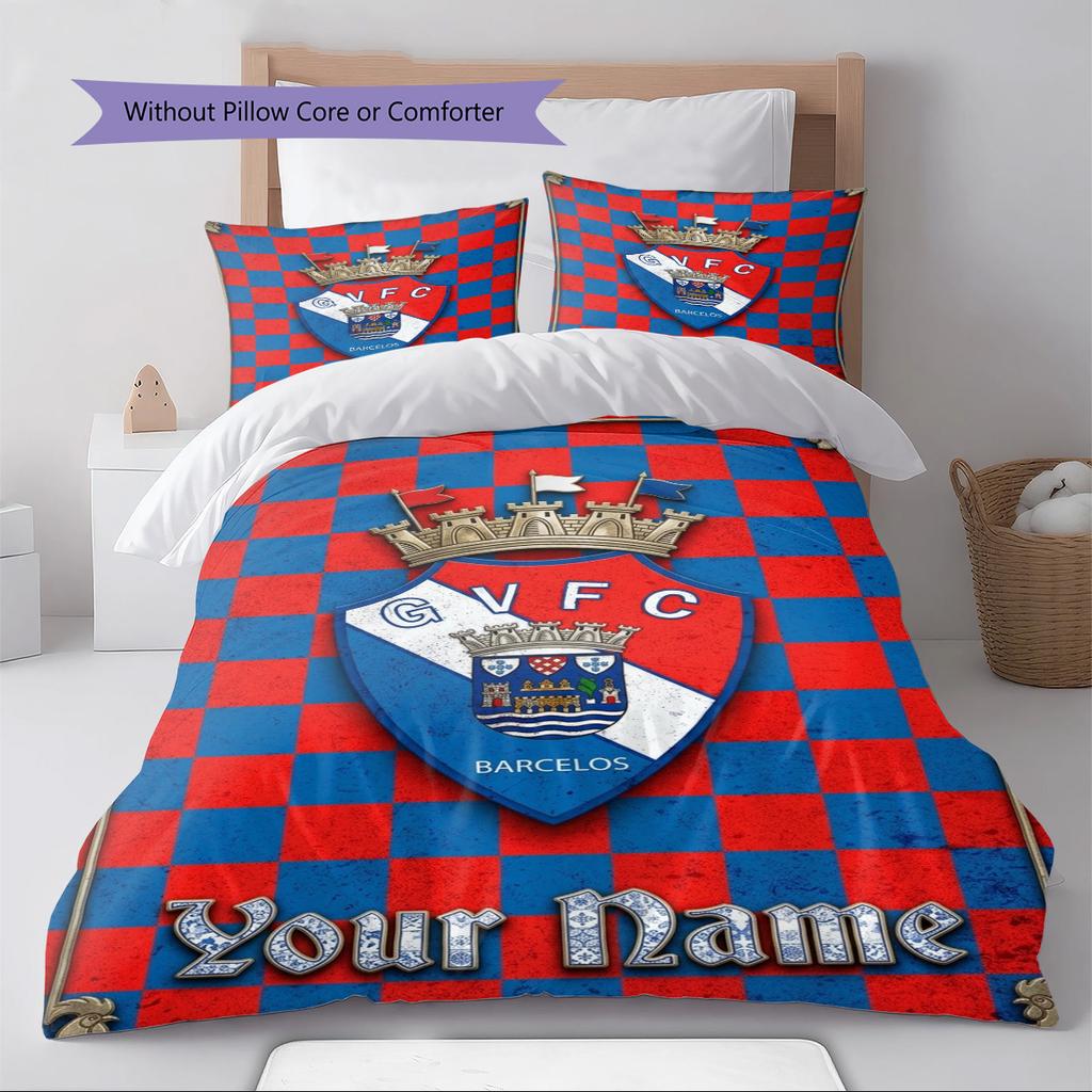 Name Custom Gil Vicente FC Pattern Bedding Set Quilt Cover Pillowcase Home Decor Gift (1 * duvet cover + 2 * pillowcase, without core)