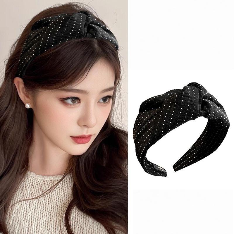Vibrant Polka Dot Wide Headband with Knot for Women Designed for High Cranium Comfort