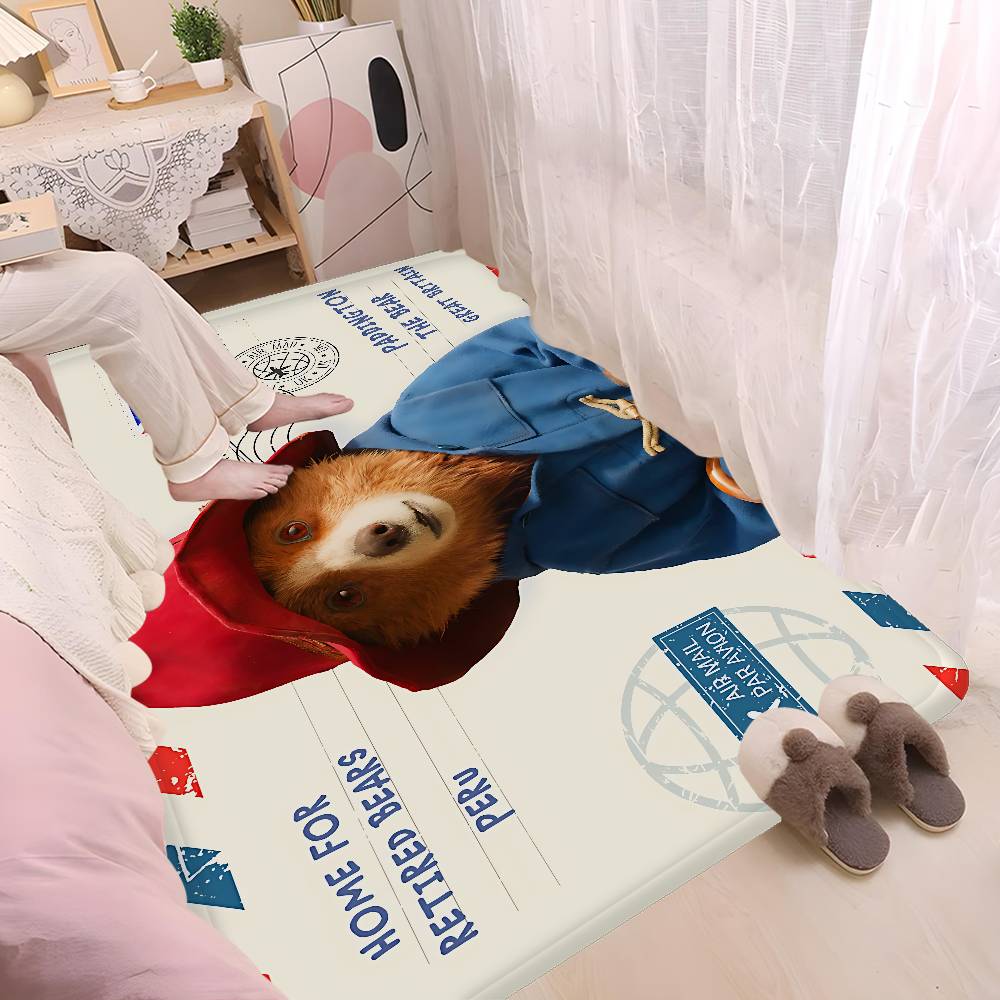 P-Paddington Bear Floor Mat Non-Slip Laundry Room Mat Laundry Decor Balcony Child Living Room Household Carpets