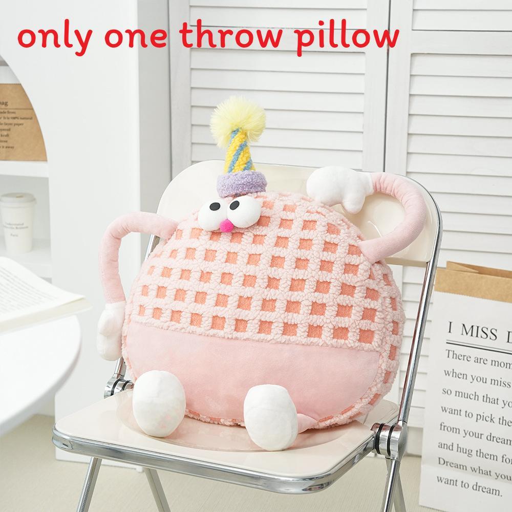 Cartoon Monster Plush Cushion With Soft Sherpa Cover For Lounge And Bed Decor