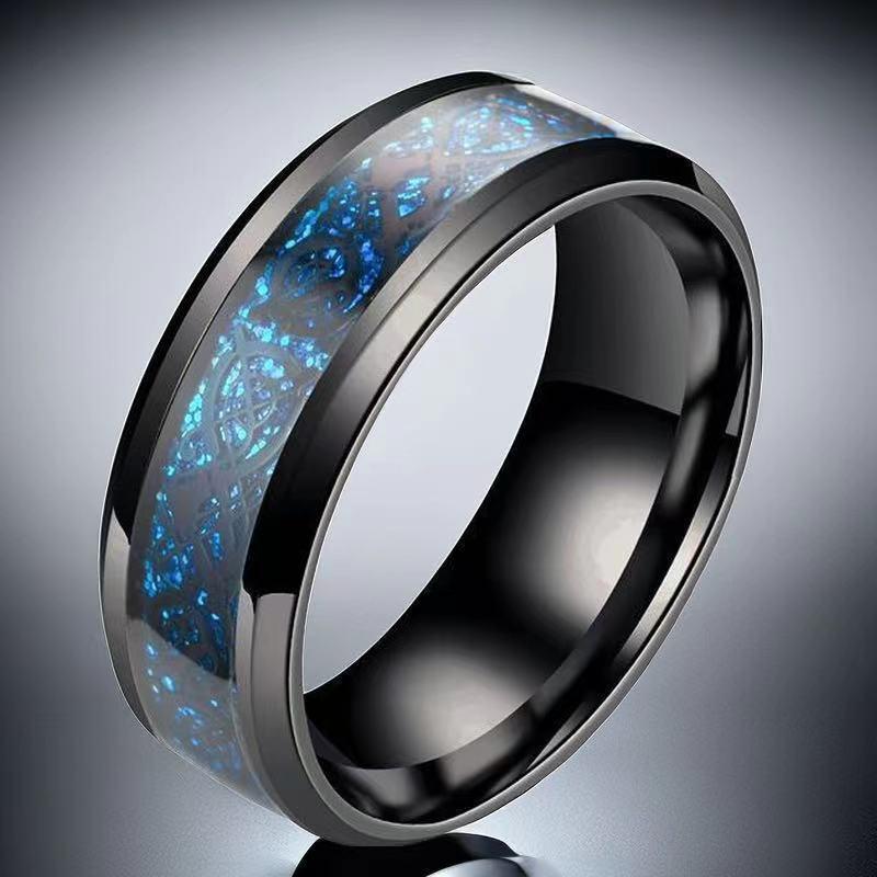Men's High-End Chinese Dragon Titanium Steel Ring - Fashionable, Non-Fading, Stainless Steel Jewelry