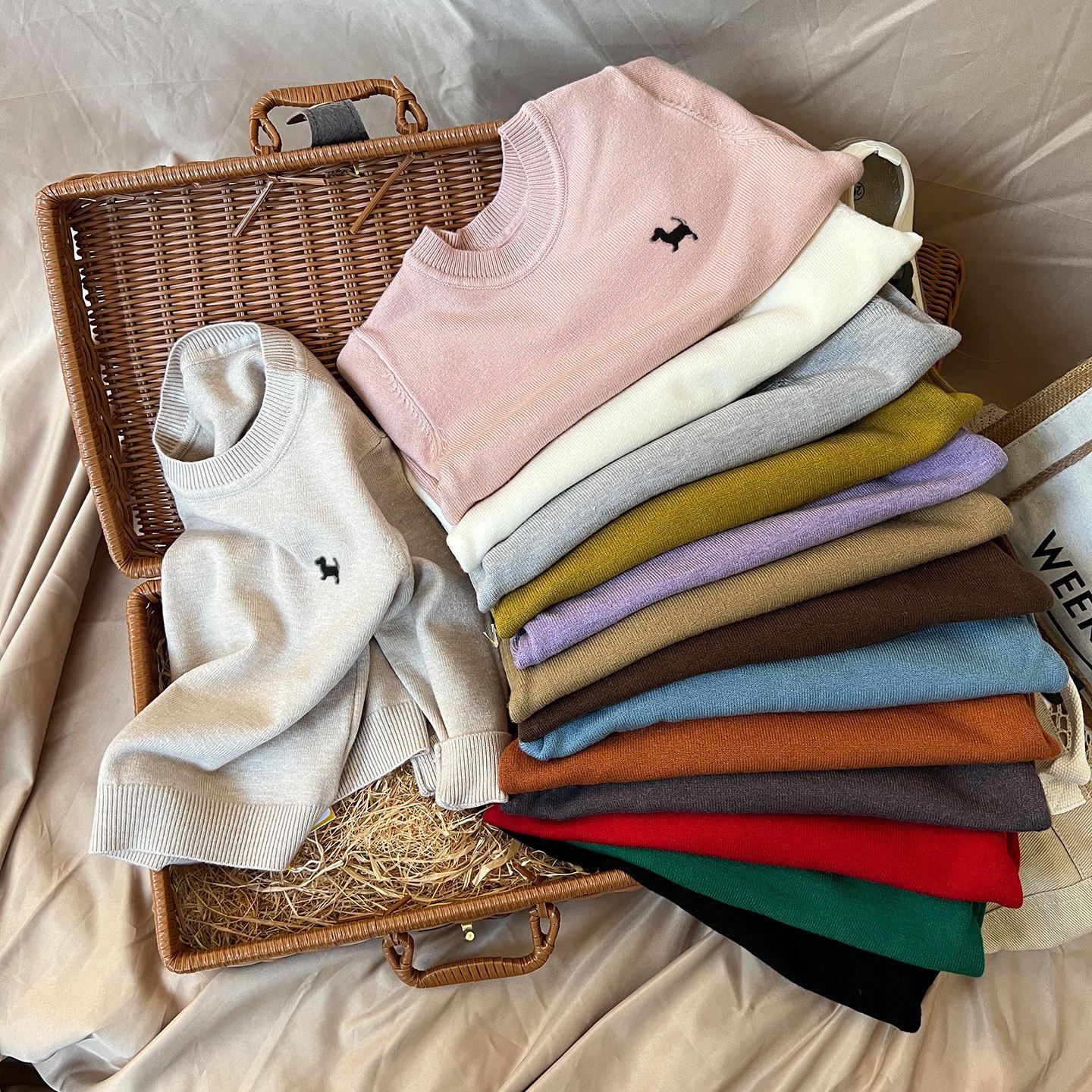 

Детский вязаный свитер с круглым вырезом - Осень/Зима, Вышитый, Свободного кроя, Унисекс 130 cm синий