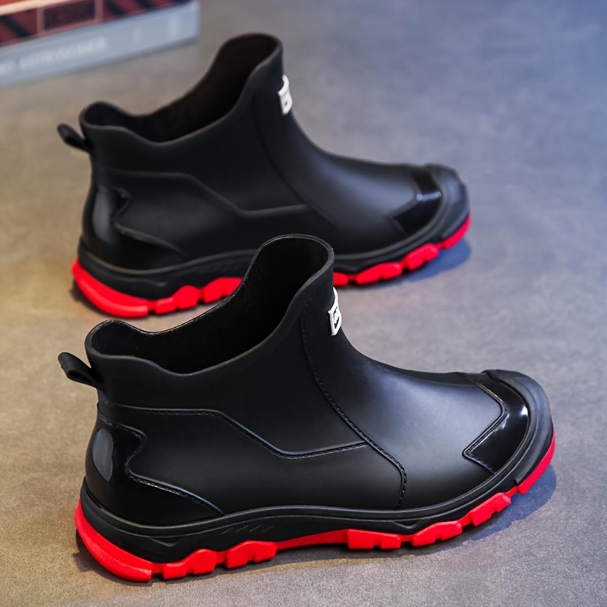 

Женские и мужские модные резиновые сапоги, дождевые сапоги, высококачественные, водонепроницаемые и нескользящие дождевые сапоги, водные сапоги, садовая обувь, обувь для рыбалки 45 красный