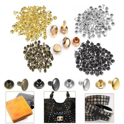 50 zestaw 6-12mm dwustronny nit Okrągły podwójny nit nit skórzany Craft Stud Repair Tool DIY Set