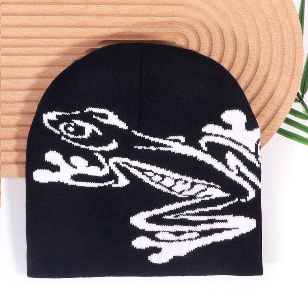 Autumn Winter Acrylic Beanie Hat With Frog Design For Casual Street Style